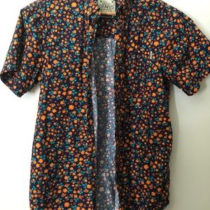 Dravus • Navy & Orange Floral Button Down